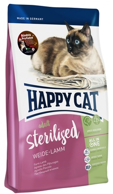 Happy cat для кастрированных котов и кошек, с ягненком, Supreme Sterilised Weide-Lamm