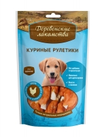 Деревенские Лакомства «Куриные рулетики» лакомство для щенков