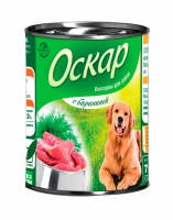 Оскар консервированные кусочки баранины для собак