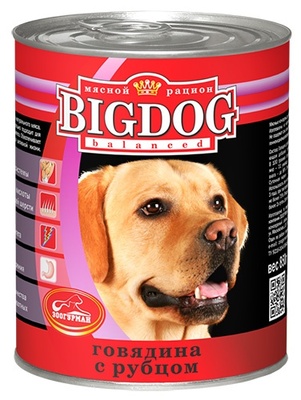 Консервы для собак "BIG DOG" говядина с рубцом