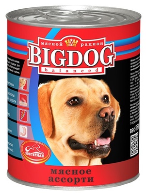 Консервы для собак BIG DOG мясное ассорти