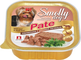 Консервы для собак "Smolly dog"  Телятина с утиной печенью