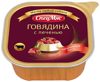 Консервы для собак "СпецМяс" говядина с печенью