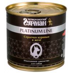 Четвероногий гурман platinum line сердечки куриные в желе