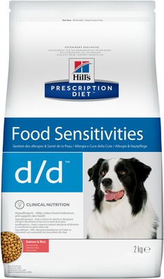 Hill's Prescription Diet d/d Food Sensitivities сухой диетический, для собак при аллергии, заболеваниях кожи и неблагоприятной реакции на пищу, с лососем и рисом