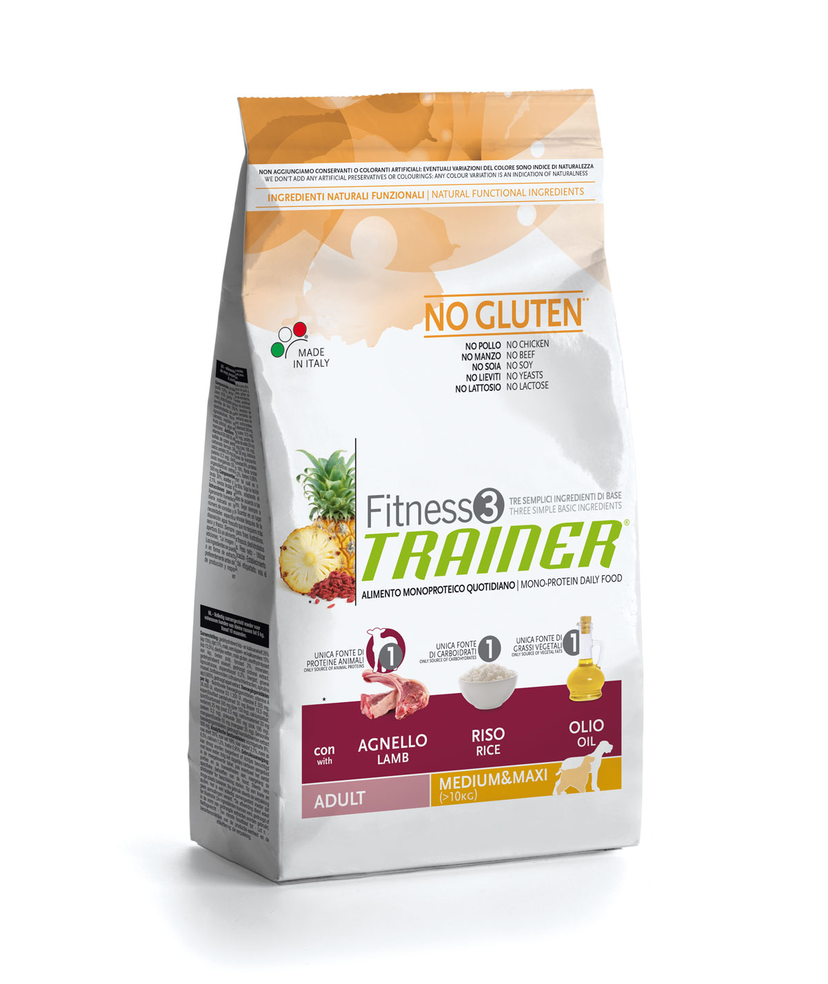 Trainer Fitness MEDIUM/MAXI для собак крупных и средних пород ягненок, рис