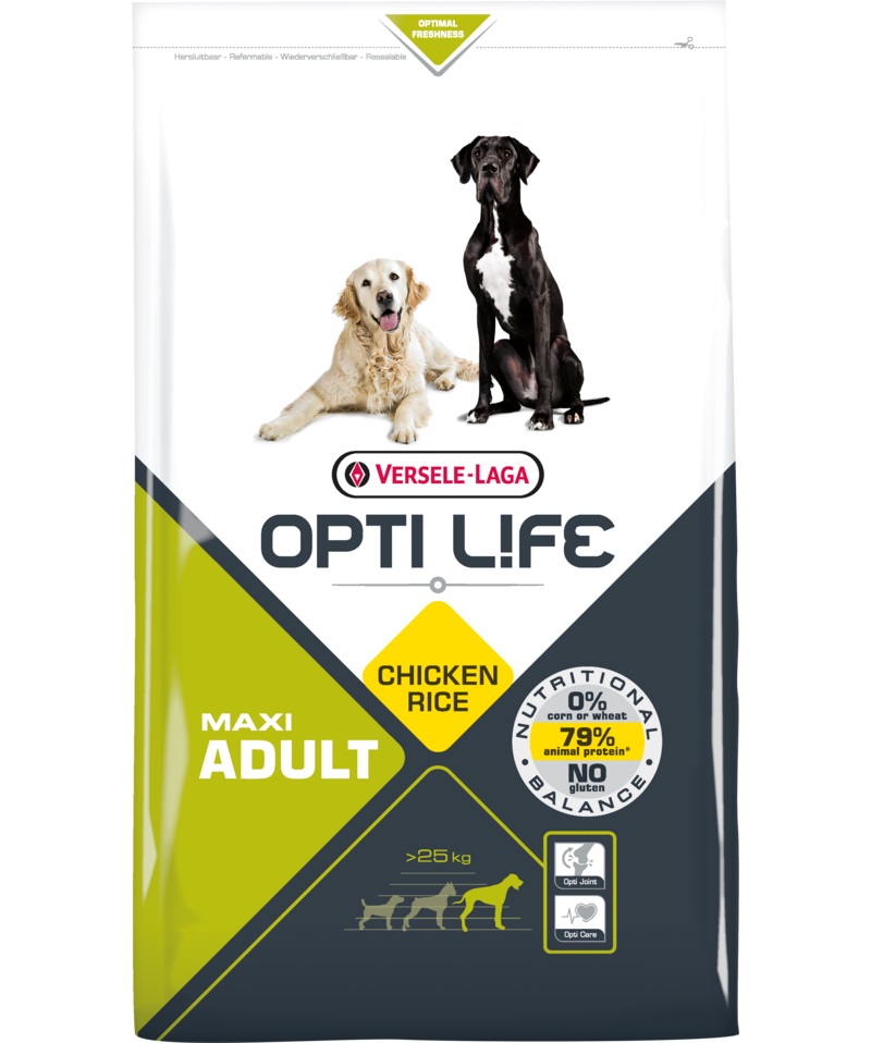 Корм Opti Life (Versele Laga) для собак крупных пород с курицей и рисом, Opti Life Adult Maxi