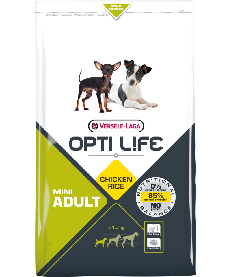 Корм Opti Life (Versele Laga) для собак малых пород с курицей и рисом, Opti Life Adult Mini