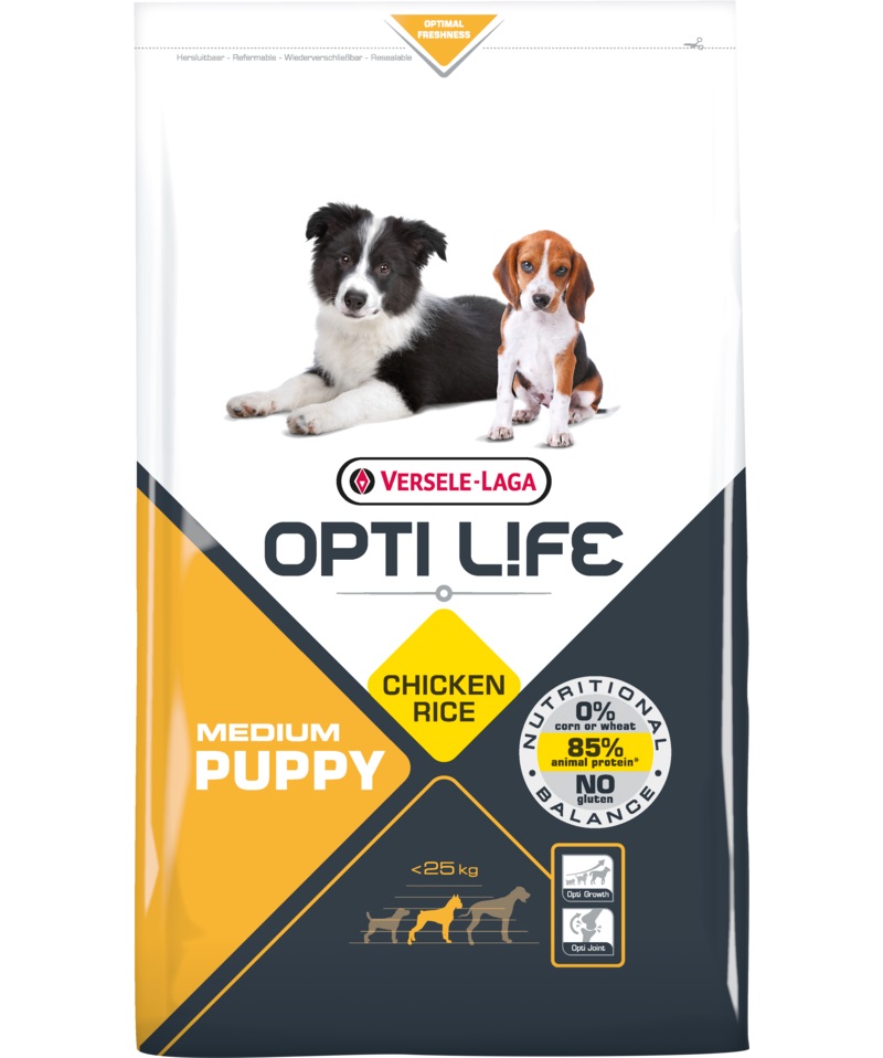 Корм Opti Life (Versele Laga) для щенков с курицей, Opti Life Puppy Medium