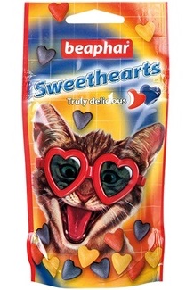 Beaphar лакомство в форме сердечек для кошек и котят, 150 шт., Sweethearts