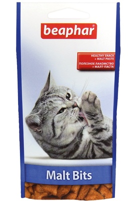 Beaphar подушечки для выведения шерсти из желудка, Malt Bits
