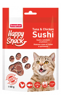 Beaphar Hежные суши из тунца и цыпленка Happy Snack для кошек