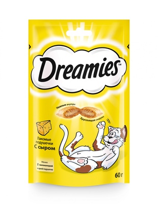 Лакомство для кошек Dreamies лакомые подушечки с сыром