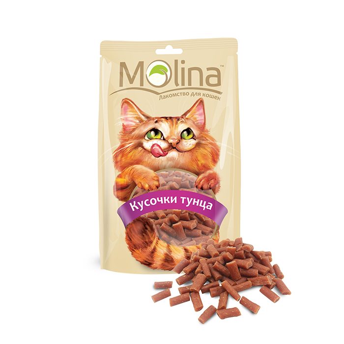 Лакомство для кошек Molina Кусочки тунца 80г