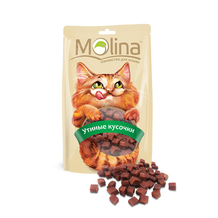 Лакомство для кошек Molina Утиные кусочки 80г