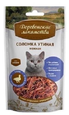 Деревенские Лакомства «Соломка утиная нежная» лакомство для кошек