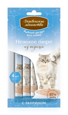 Деревенские Лакомства Нежное пюре из тунца для кошек