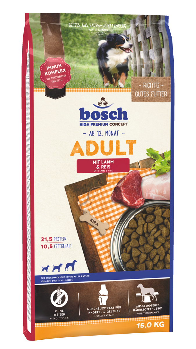 BOSCH ADULT корм для собак с ягнёнком и рисом
