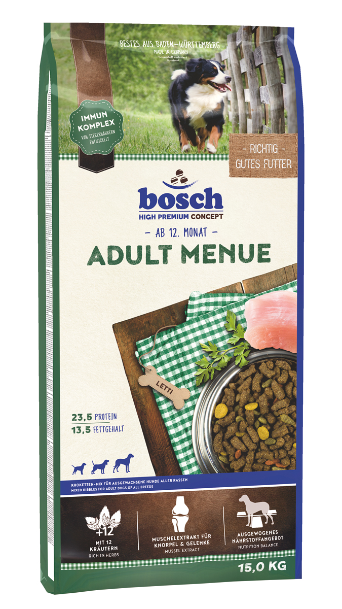 Bosch Adult Menue корм для собак со средним уровнем активности Эдалт Меню