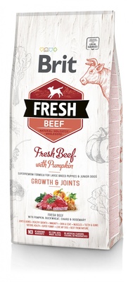 Корм Brit фреш для щенков крупных пород, с говядиной и тыквой, Fresh Beef with Pumpkin Puppy Large