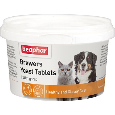 Beaphar пивные дрожжи с чесноком для кошек и собак, 250 таб., Brewers Yeast Tablets