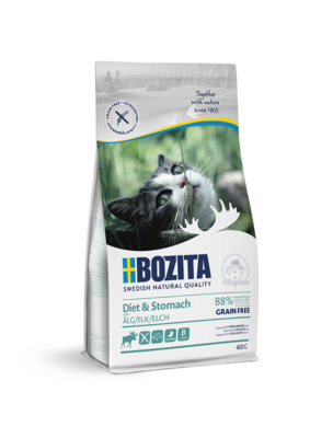 Корм Bozita для кошек с чувствительным пищеварением, избыточным весом и для кошек старше 7 лет, беззерновой с мясом лося, Sensitive Diet & Stomach Grain Free 34/10