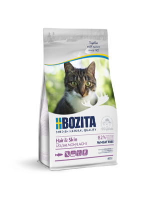 Корм Bozita для взрослых и растущих кошек для здоровой кожи и блестящей шерсти, с лососем, Hair & Skin Wheat Free Salmon 30/15