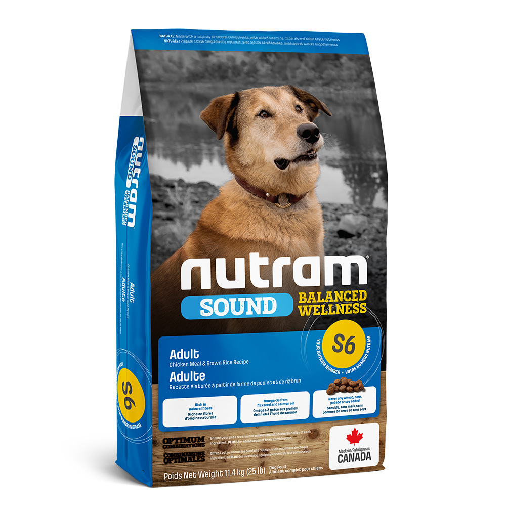 Nutram S6 SOUND корм для взрослых собак c курицей и коричневым рисом