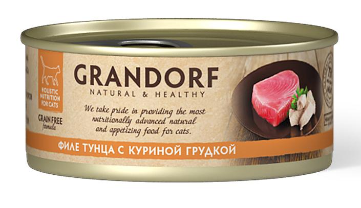 Влажный корм для кошек Grandorf Филе тунца с куриной грудкой
