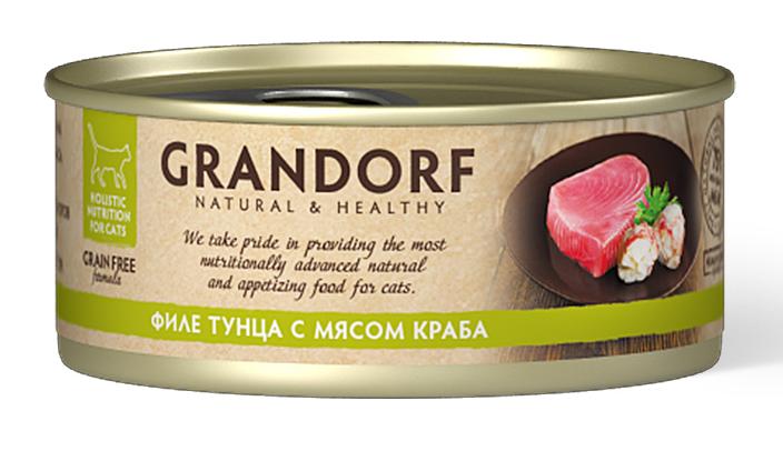 Влажный корм для кошек Grandorf Филе тунца с мясом краба