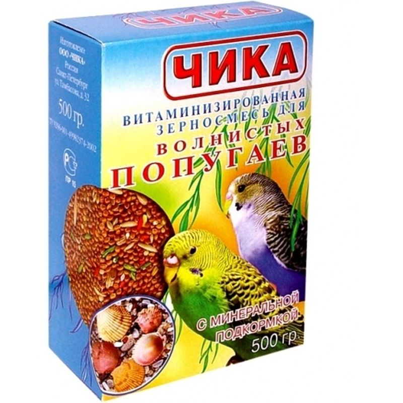 ЧИКА корм для волнистых попугаев с подкормкой