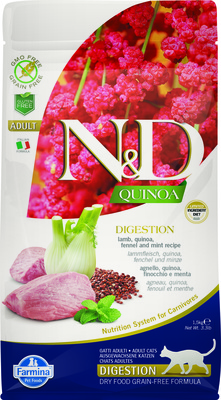 FARMINA Quinoa Digestion Lamb для кошек с чувствительным пищеварением, ягненок и киноа, беззерновой