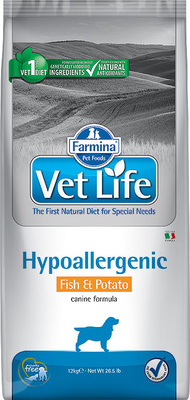 Farmina Vet Life Hypoallergenic Fish & Potato для собак с пищевой аллергией: рыба и картофель