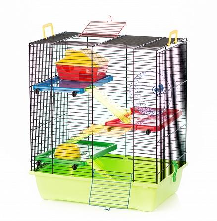 Клетка G-048 GINO II COLOR +PLASTIC (420х290х490) цветная