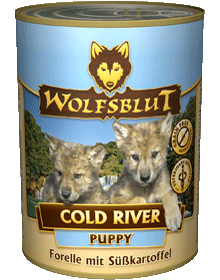 Консервы Wolfsblut (Волчья кровь) Cold River Puppy (Холодная Река для щенков) Форель с бататом 395гр