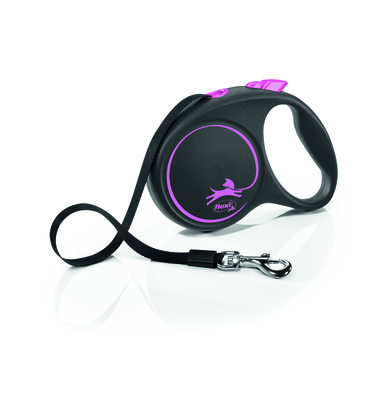 Flexi рулетка-ремень для собак, Black Design S Tape 5м 15кг
