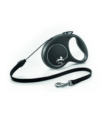 Flexi рулетка-трос для собак, Black Design M Cord 5м 20кг, фото №2 Flexi рулетка-трос для собак, Black Design M Cord 5м 20кг, фото №2