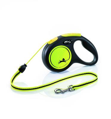 Flexi рулетка-трос для собак, желтая, New Neon XS Cord 3м 8кг