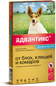 Bayer Адвантикс 100 С для собак 4-10 кг 1 пипетки х 1 мл