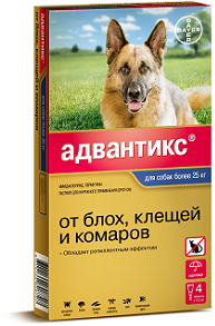 Bayer Адвантикс 400 С для собак 25-40 кг 1 пипетки х 4 мл