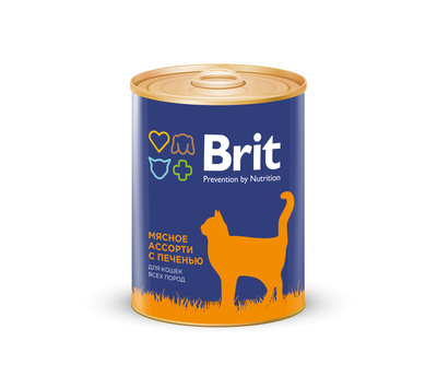 Brit Premium консервы для кошек: мясное ассорти с печенью