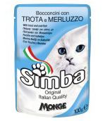 Simba Cat Pouch паучи для кошек форель с треской 100 г