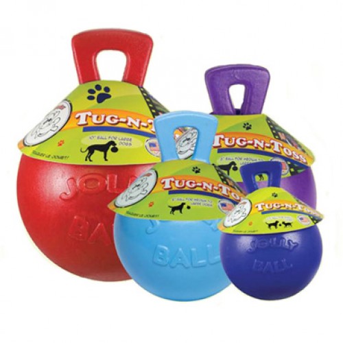 Jolly Pets мяч с ручкой Tug-N-Toss Ball для собак,  4,5' - 11,43см, пластик