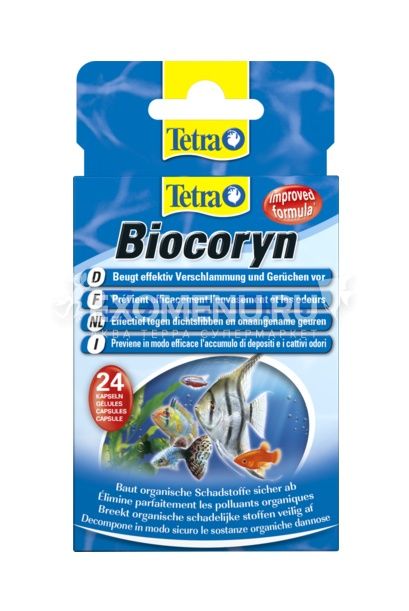 Tetra Biocoryn - препарат для очистки аквариума от биологических загрязнений, 24 капсулы