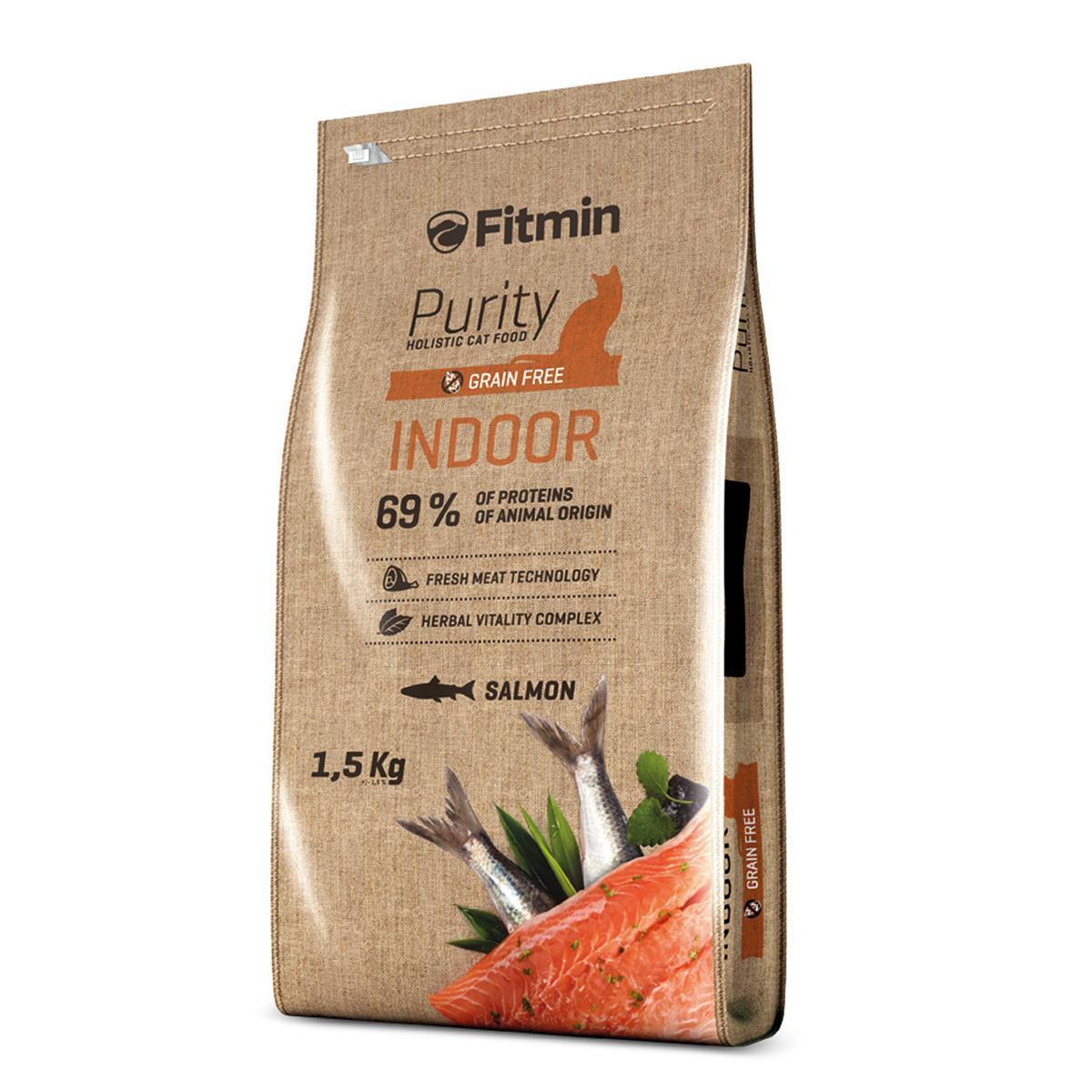 FITMIN CAT PURITY Сухой беззерновой корм для взрослых домашних кошек Indoor