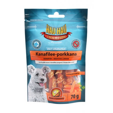 HAU-HAU Лакомство для собак Куриное филе с морковью 2в1 Champion Chicken-Carrot