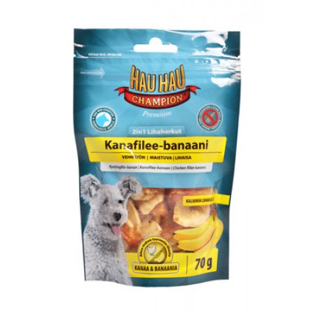 HAU-HAU Лакомство для собак Куриное филе с бананом 2в1 Champion Chicken Fillet-Banana