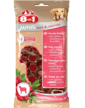 8in1 Minis Lamb&Cranberry Минис Ягненок и клюква с картофелем 100гр арт 122746