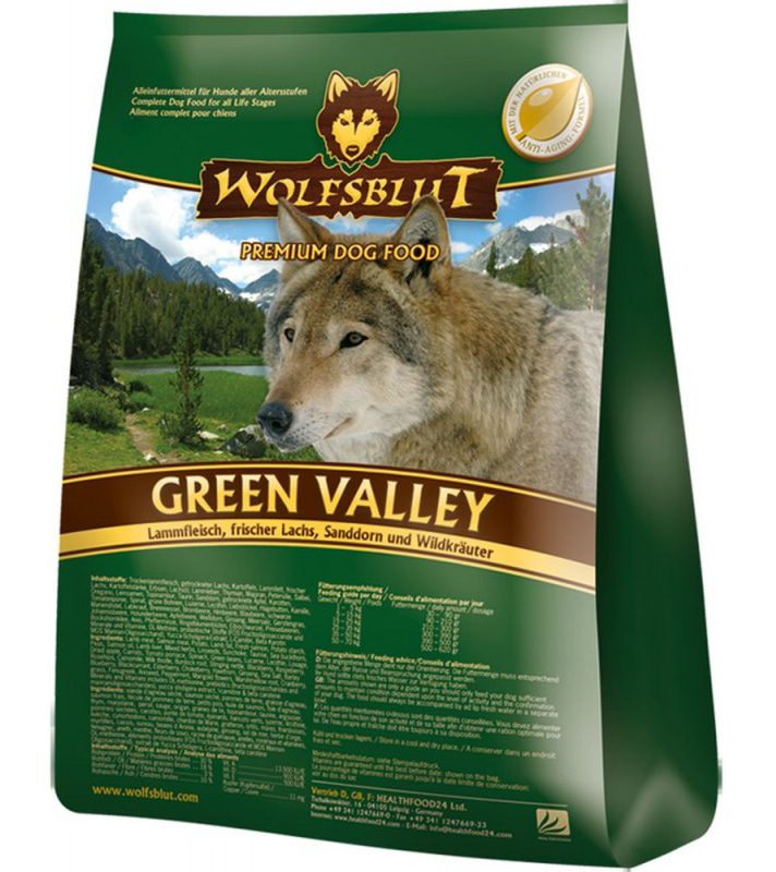 Wolfsblut GREEN VALLEY корм для собак Ягненок, лосось, ягоды, травы