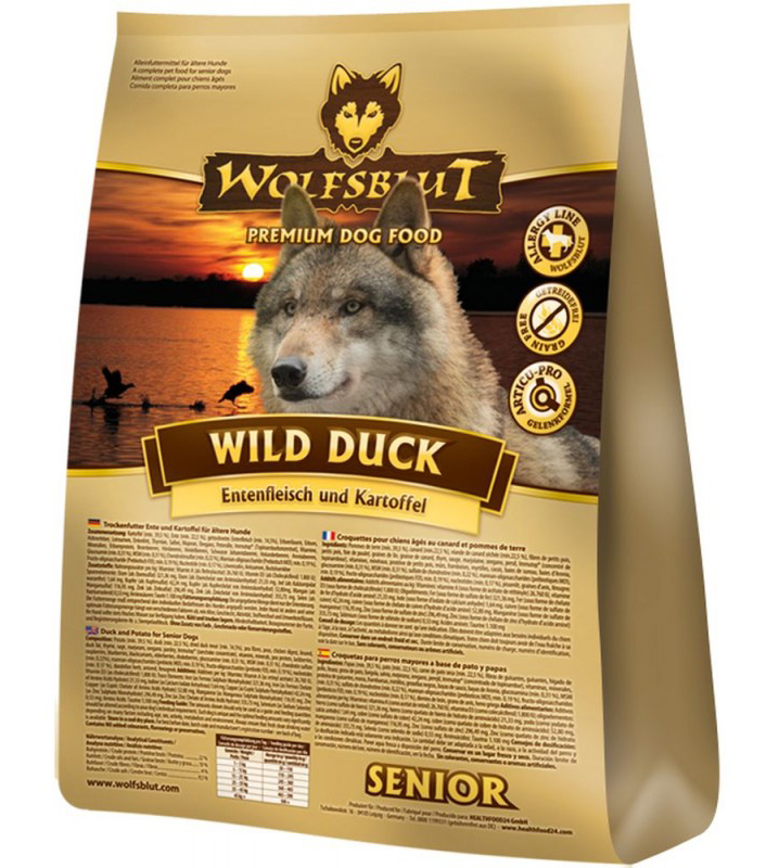 Wolfsblut WILD DUCK SENIOR корм для пожилых собак Утка и картофель